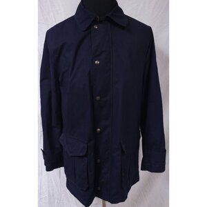 VTG Polo Ralph Lauren Medium Blue Plaid Lined Zip Snap Barn Chore Rain Jacket